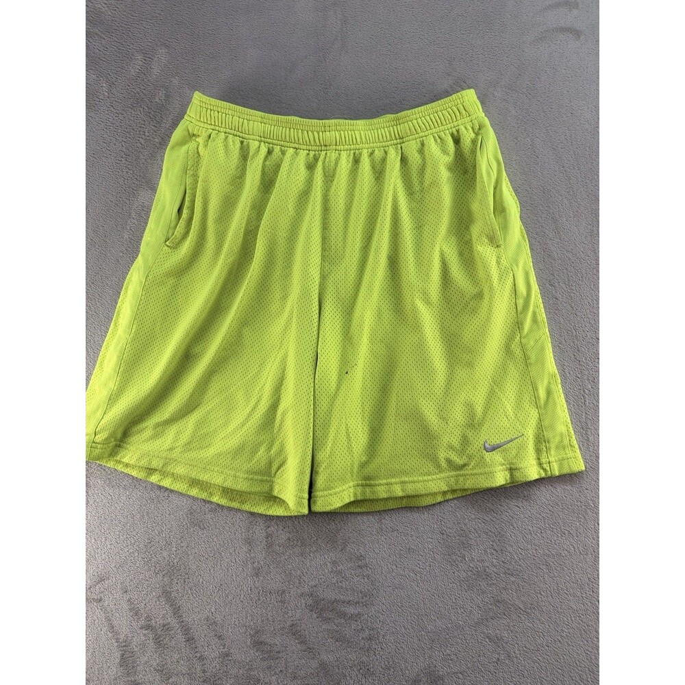 Nike Basketball Shorts Mens XL Neon Green Athletic Mesh Training